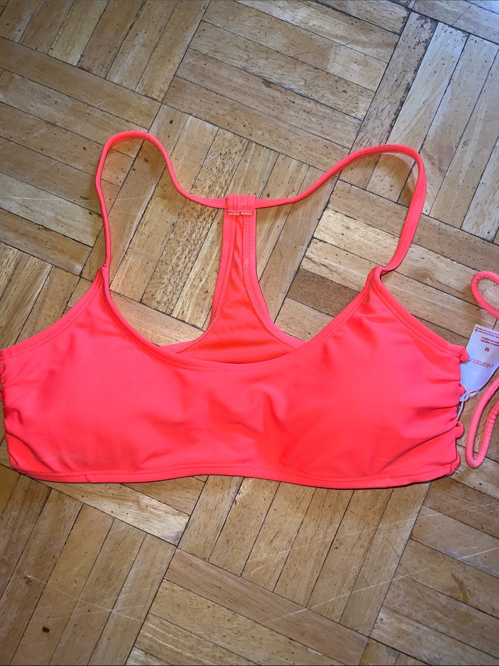 Xhilaration Neon Coral Racerback Swim Top
